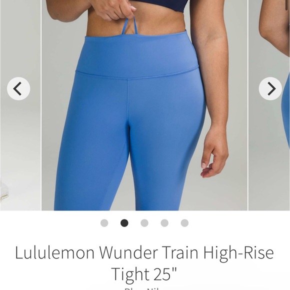 Lululemon Wunder Under leggings size 8 blue Nile - Picture 1 of 6